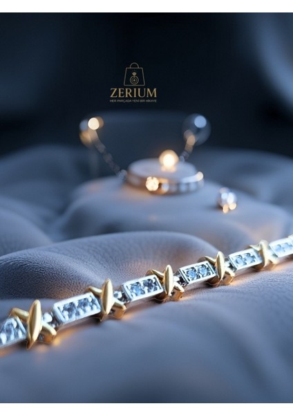 Zarif Yıldız Parıltısı Gold Renk Şık Bileklik