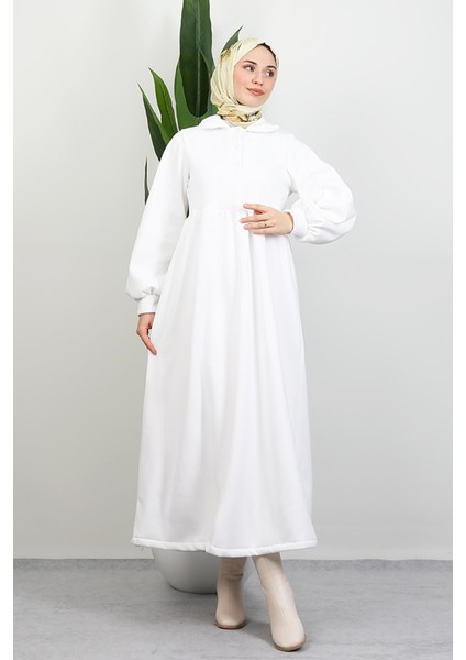Şevval Düğmeli Elbise Beyaz modelleri