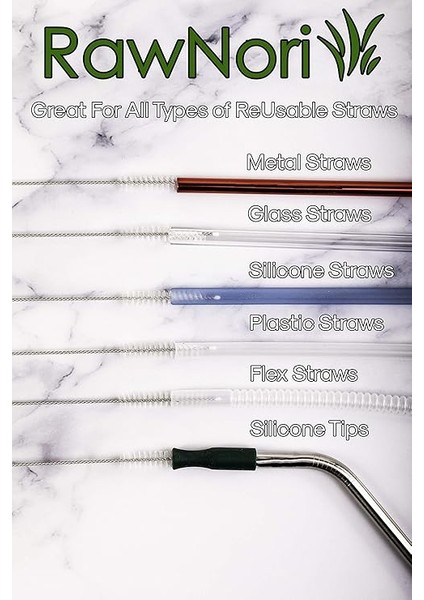 2 Içme Saman Temizleme Fırçası Uzun - Paslanmaz Çelik Içecek Pipetleri Için Kıl Temizleyici Cam Yıkama Için Ağır Hizmet Fırçaları Silikon Metal Pipetler Çaydanlık Bacalı Mini Mikro Şişe modelleri