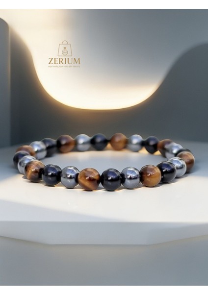 Doğal Taş Enerji Çakra Denge Bilekliği – Kaplangözü, Oniks & Hematit modelleri