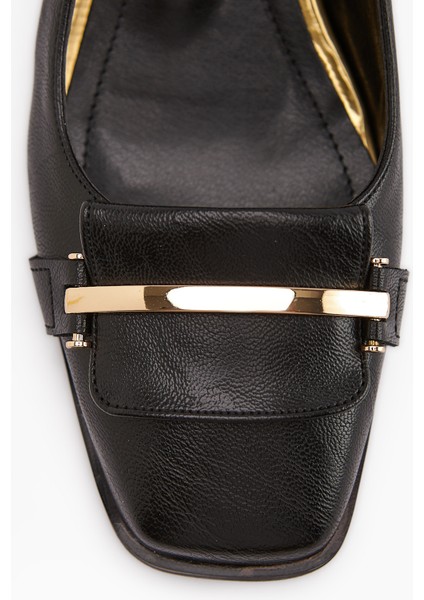 Gresa Siyah Tokalı Kısa Topuklu Kadın Ayakkabı modelleri