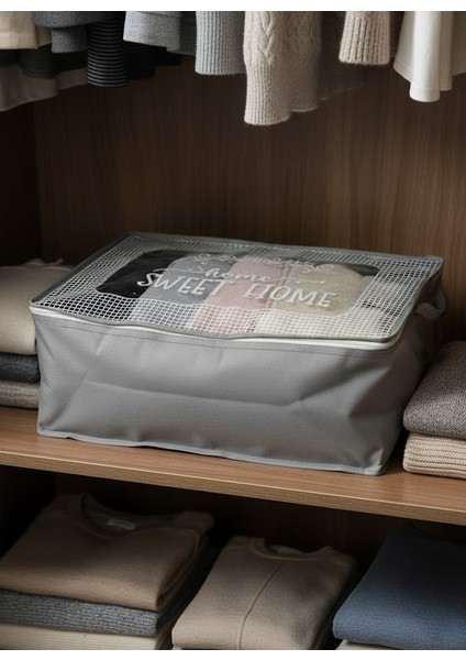 2 Adet Lavanta Kokulu Şeffaf Kapaklı Kumaş Hurç 66X44X20 cm Büyük Boy Yorgan Battaniye Organizer indirimleri