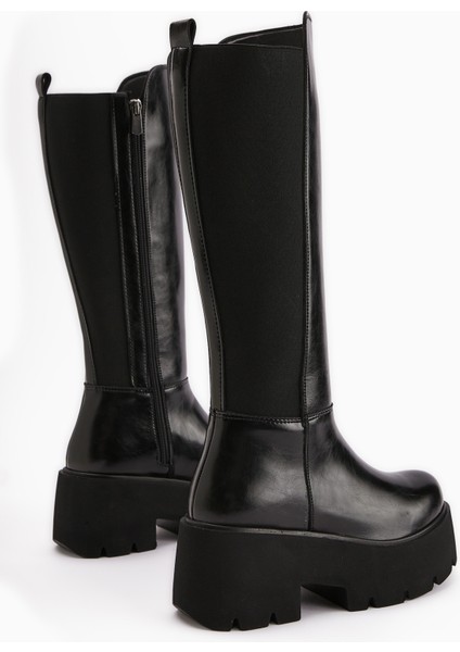 Lidia Siyah Platform Topuklu Kadın Çizme indirimleri