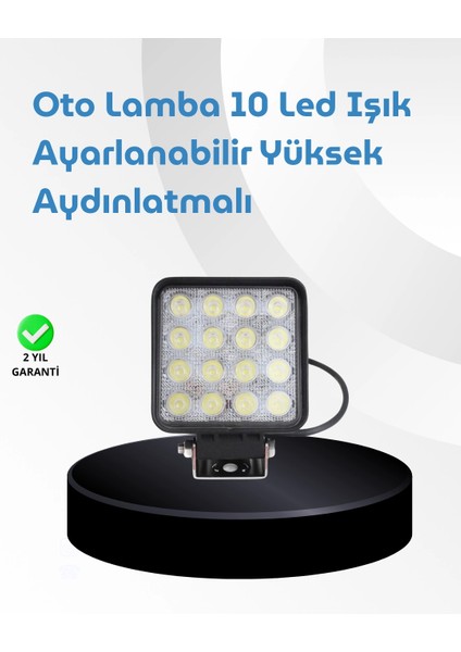 16 LED Geniş Açılı Araç Aydınlatma Farı | Yüksek Parlaklık, Dayanıklı Gövde