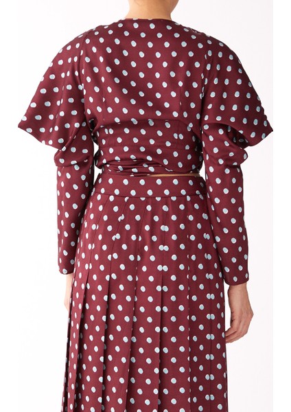 Puantiyeli Bluz Bordo K1913093_008 modelleri