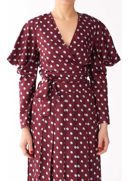 Puantiyeli Bluz Bordo K1913093_008 fırsatları