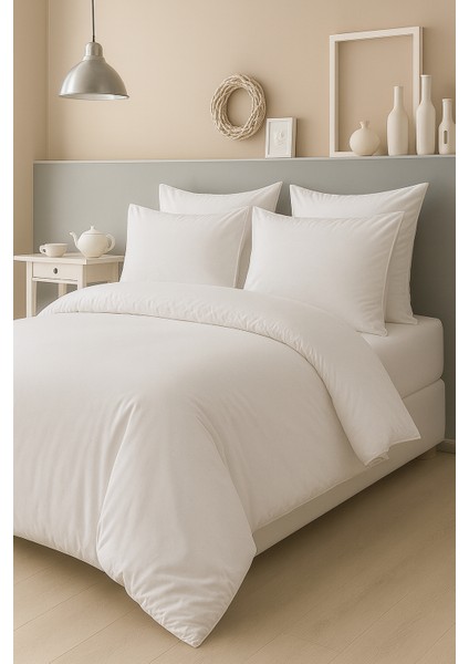 Çift Kişilik Nevresim Takımı Beyaz Otel Nevresimi (63 Tel) fiyatları