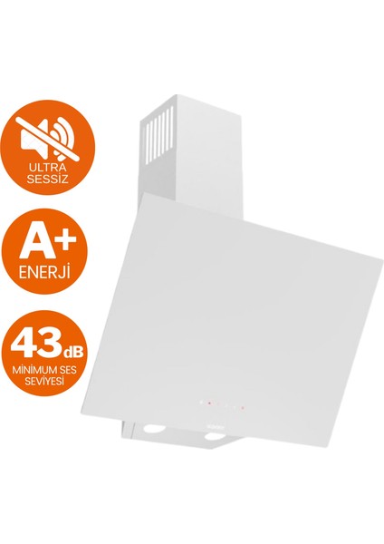 Fryart & Buharlı Focus Sessiz Davlumbaz Elektrikli Beyaz Ank. Set (D078-SA + MS261 + QEP64CB) modelleri