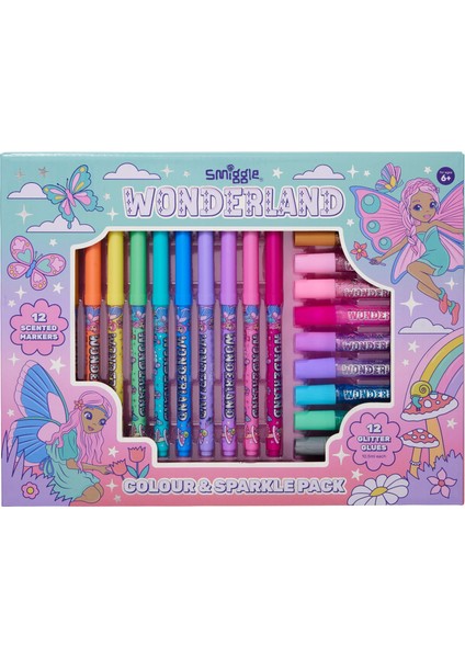 - Wonderland Kokulu Boyama Kalemi ve Simli Yapıştırıcı Seti