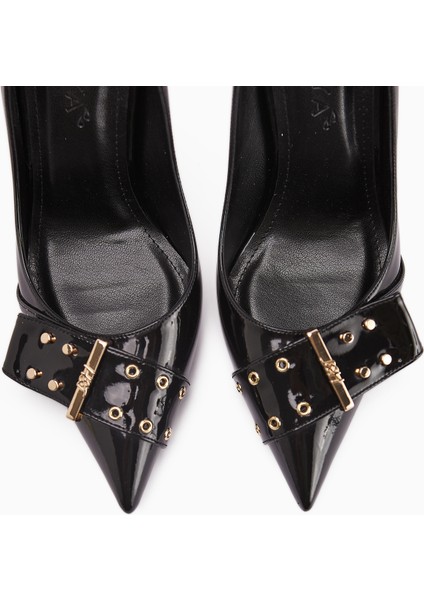 Sven Siyah Rugan Kemar Detaylı Kadın Topuklu Ayakkabı modelleri