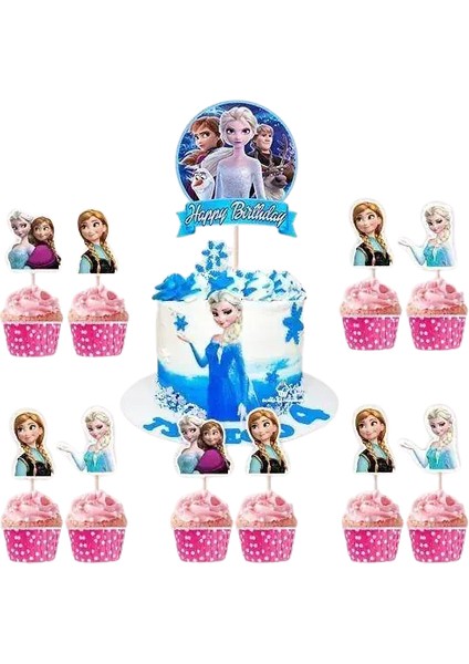 Frozen Cake Topper Set Pasta Kür-Kür-Cupcake
