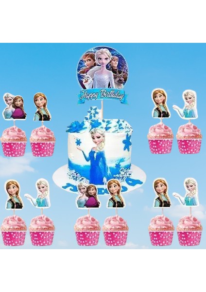 Frozen Cake Topper Set Pasta Kür-Kür-Cupcake modelleri