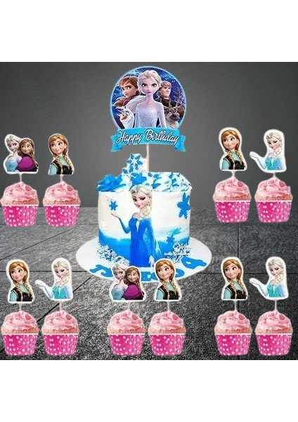 Frozen Cake Topper Set Pasta Kür-Kür-Cupcake fırsatları