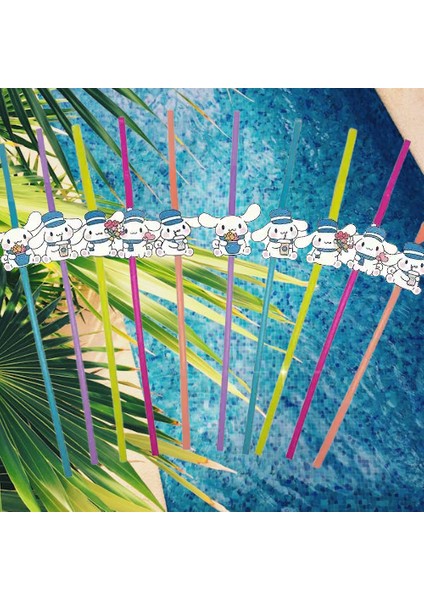 Pipet Cinnamoroll 10'lu Artistik Körüklü Pipet Doğum Günü Eğlencesi indirimleri