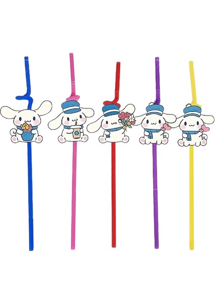 Pipet Cinnamoroll 10'lu Artistik Körüklü Pipet Doğum Günü Eğlencesi