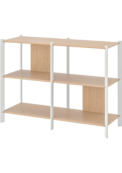 Jattesta Açık Raf Ünitesi Beyaz Bambu 120 x 85 cm