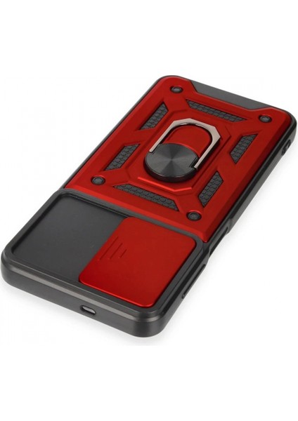 Samsung Galaxy M14 5g Kılıf Pars Lens Yüzüklü Silikon - Kırmızı