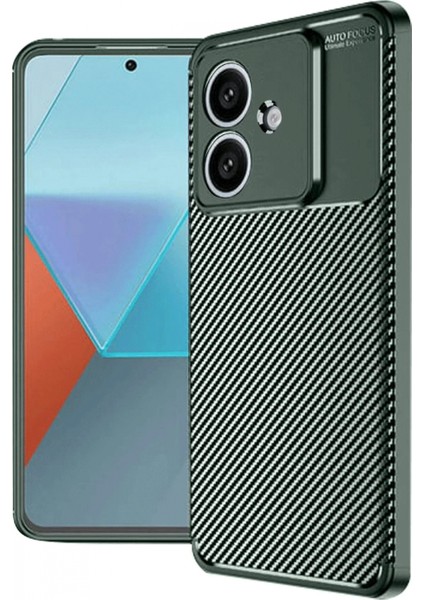 Oppo A3 Kılıf Auto Focus Karbon Kapak - Koyu Yeşil