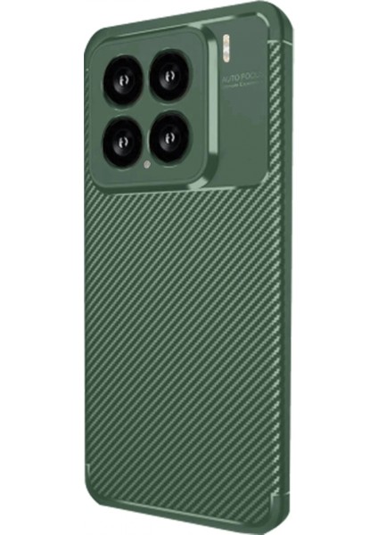 Xiaomi Mi 15 Kılıf Auto Focus Karbon Kapak - Koyu Yeşil