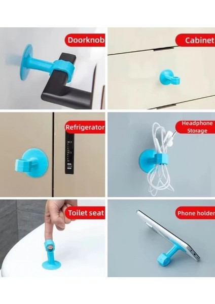 Vantuzlu Geçmeli Kapı Kolu Stoper 4lü Set Beyaz (4887) fırsatları