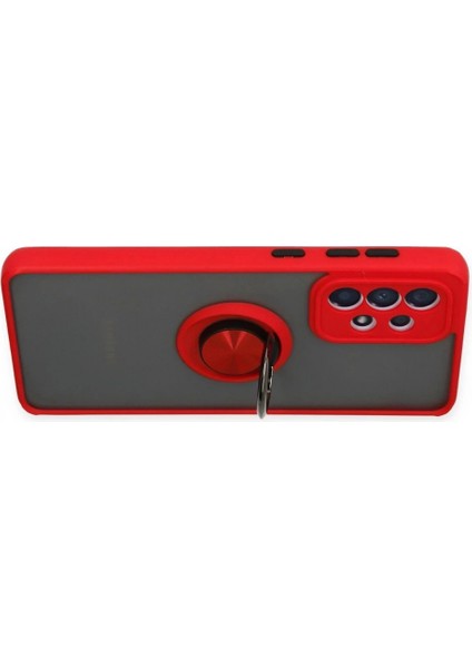 Samsung Galaxy A33 5g Kılıf Montreal Yüzüklü Silikon Kapak - Kırmızı modelleri