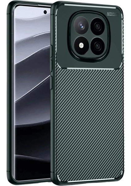Xiaomi Redmi Note 14 Pro 5g Kılıf Auto Focus Karbon Kapak - Koyu Yeşil