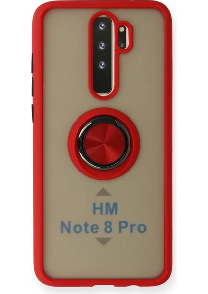 Xiaomi Redmi Note 8 Pro Kılıf Montreal Yüzüklü Silikon Kapak - Kırmızı