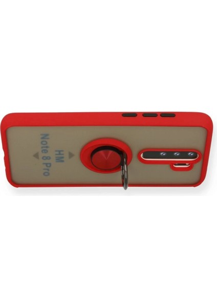 Xiaomi Redmi Note 8 Pro Kılıf Montreal Yüzüklü Silikon Kapak - Kırmızı modelleri