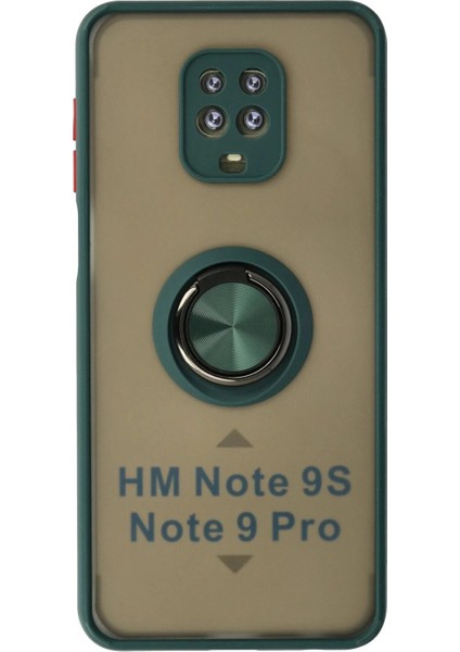 Xiaomi Redmi Note 9 Pro Kılıf Montreal Yüzüklü Silikon Kapak - Yeşil