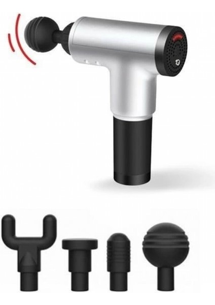 4 Başlıklı 6 Seviye Hız Ayarlı Vurmalı Kas Yoğurmalı Titreşimli Masaj Tabancası Aleti modelleri