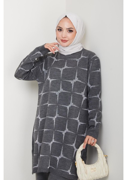 Yıldız Desenli Simli Triko Tunik Pantolon Takım fiyatları