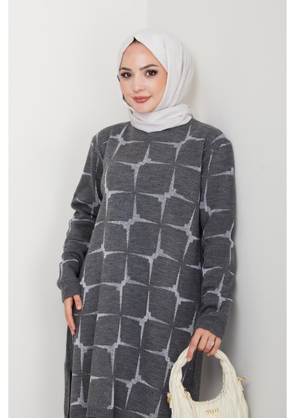 Yıldız Desenli Simli Triko Tunik Pantolon Takım modelleri