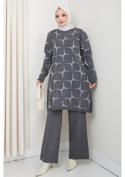 Yıldız Desenli Simli Triko Tunik Pantolon Takım indirimleri