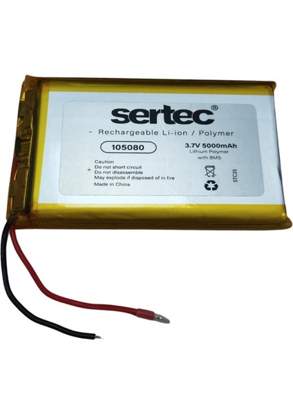 105080 3.7V 5000 Mah Li-Polymer Pil (DEVRELI/1.5A)