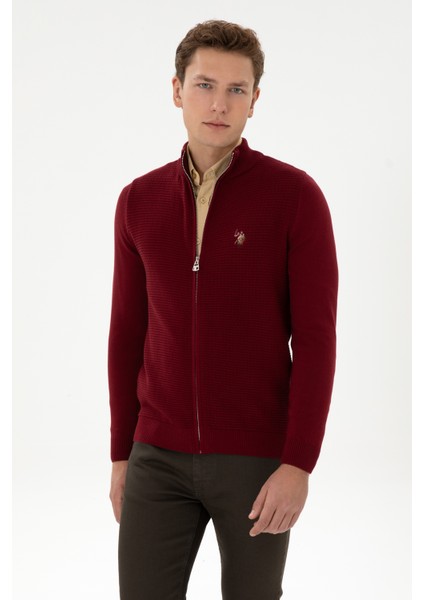 Erkek Bordo Hırka (Triko) 50317151-VR014