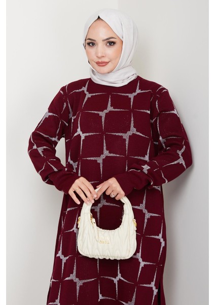 Yıldız Desenli Simli Triko Tunik Pantolon Takım fırsatları