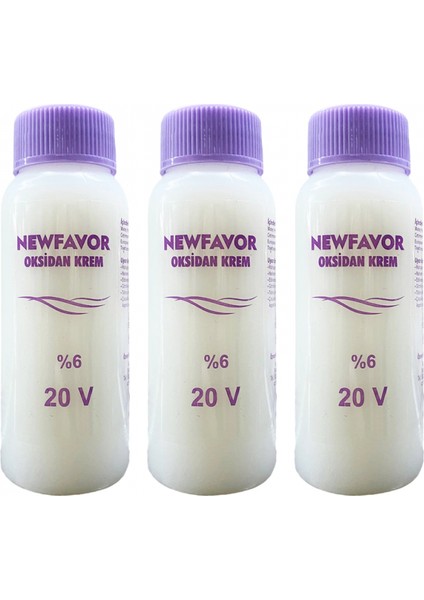 3 Adet Oksidan Krem Saç Boya Sıvısı 6'lık 20 Volüme 60 ml