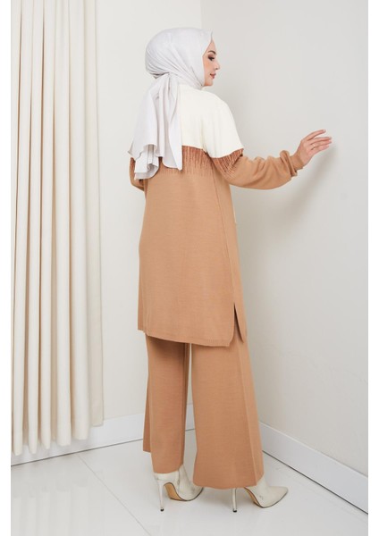 Iki Renk Simli Triko Tunik Pantolon Takım modelleri