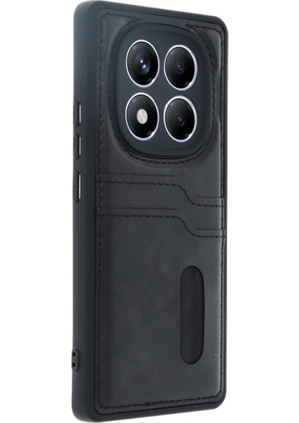 Xiaomi Redmi Note 14 Pro 5g Kılıf Sara Kartvizitli Deri Kılıf - Siyah