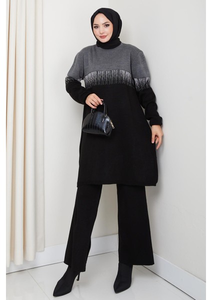 Iki Renk Simli Triko Tunik Pantolon Takım fiyatları