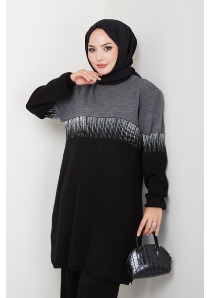 Iki Renk Simli Triko Tunik Pantolon Takım indirimleri