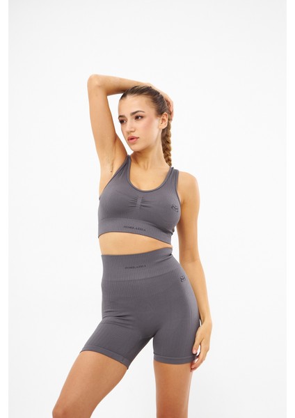 Feryo Yuvarlak Yaka Kolsuz Slim Fit Gri Renk Tayt Takım modelleri