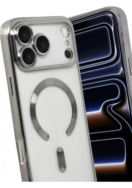 Apple iPhone 17 Pro Max Kross Magneticsafe Kapak - Gümüş modelleri