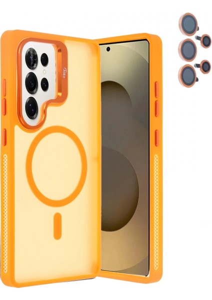 Samsung Galaxy S25 Ultra Flet Lens Magsafe Kapak - Turuncu fiyatları