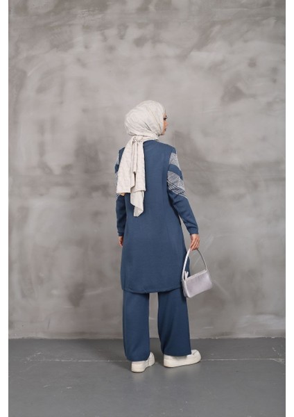 Simli Triko Tunik Pantolon Takım modelleri