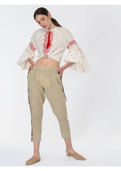 Şerit Detaylı Pantolon Standart Renk Y1965107_089