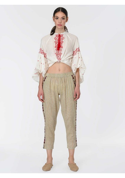 Şerit Detaylı Pantolon Standart Renk Y1965107_089 fırsatları