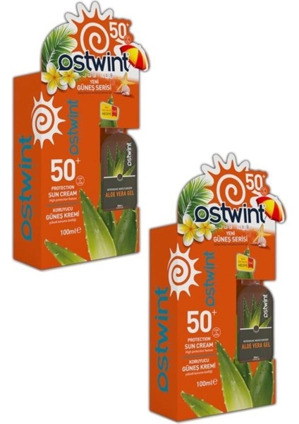 T Spf 50+ Güneş Kremi 100 ml E Vitaminli + Aloa Vera Jel 100 ml ( 2 Kutu )