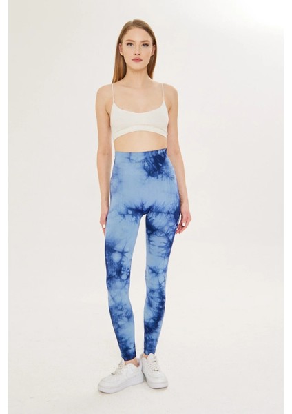 Lilxan Karışık Desenli Uzun Boy Slim Fit Mavi Renk Tayt modelleri