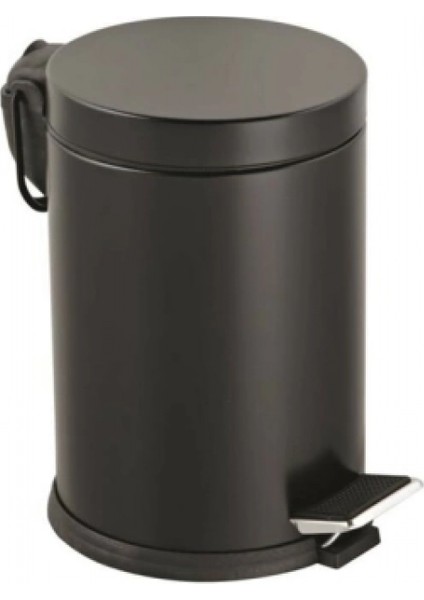 3lt Siyah Pedallı Metal Çöp Kovası (4887)